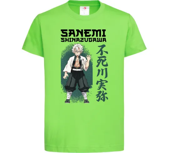 Детская футболка Demon Slayer Sanemi Лаймовый фото