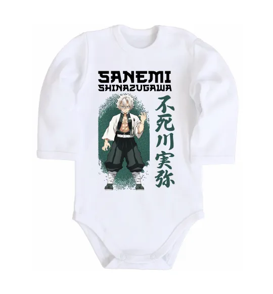 Детский боди Demon Slayer Sanemi Белый фото