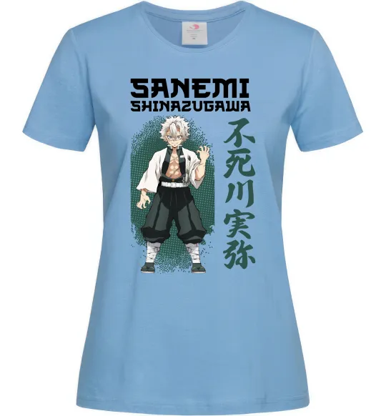 Женская футболка Demon Slayer Sanemi Голубой фото