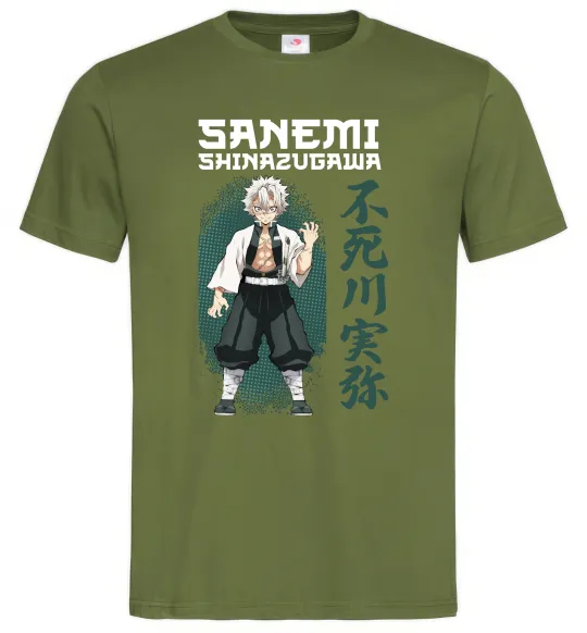 Мужская футболка Demon Slayer Sanemi Оливковый фото