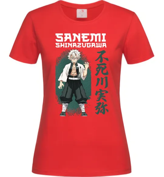 Женская футболка Demon Slayer Sanemi Красный фото