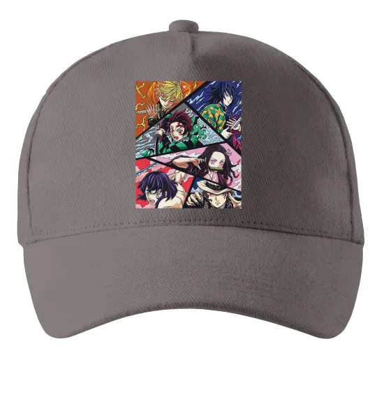 Кепка Demon Slayer Постер Серый фото