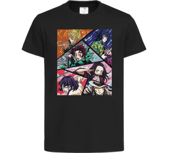 Детская футболка Demon Slayer Постер Черный фото