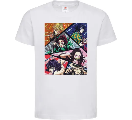 Детская футболка Demon Slayer Постер Белый фото