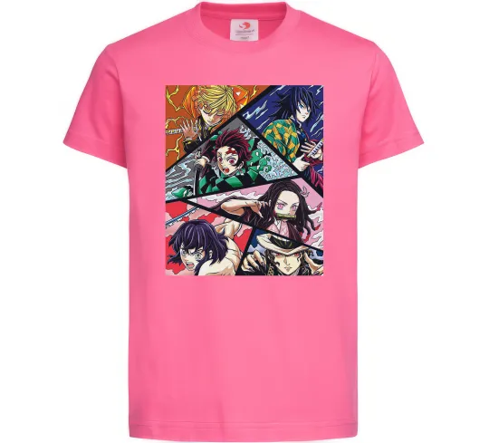 Детская футболка Demon Slayer Постер Ярко-розовый фото