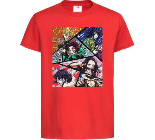 Детская футболка Demon Slayer Постер Красный фото