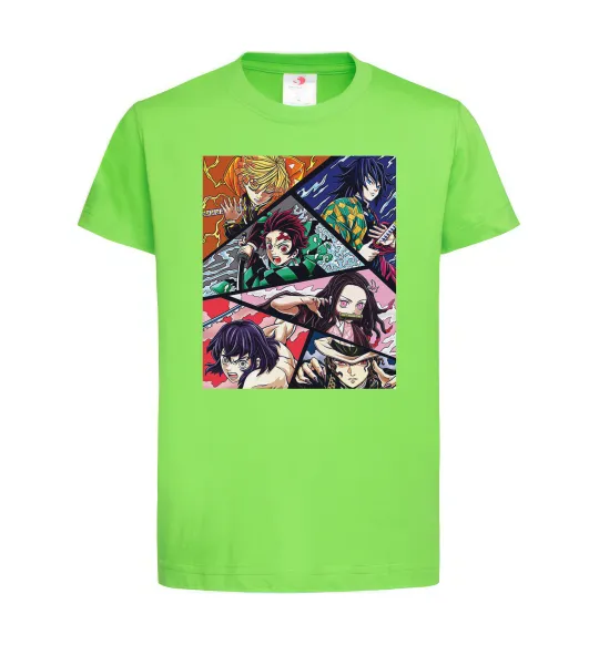 Дитяча футболка Demon Slayer Постер Лаймовий фото
