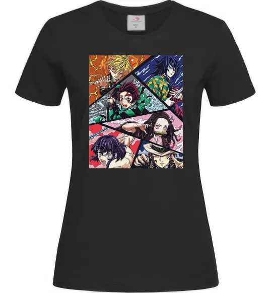 Женская футболка Demon Slayer Постер Черный фото