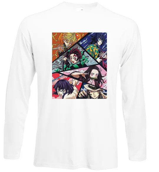 Лонгслив Demon Slayer Постер Белый фото