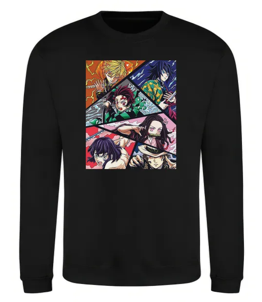 Свитшот Demon Slayer Постер Черный фото