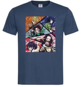 Мужская футболка Demon Slayer Постер Темно-синий фото
