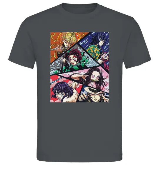 Мужская футболка Demon Slayer Постер Графит фото