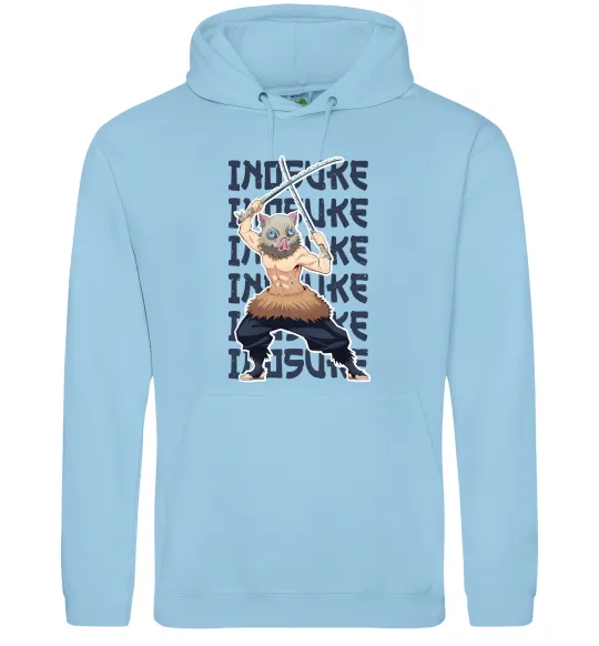 Мужская толстовка (худи) Demon Slayer Inosuke Голубой фото