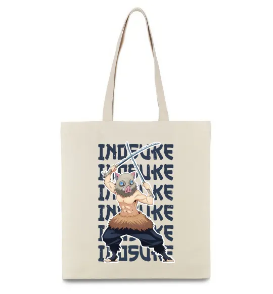 Еко-сумка Demon Slayer Inosuke Бежевий фото