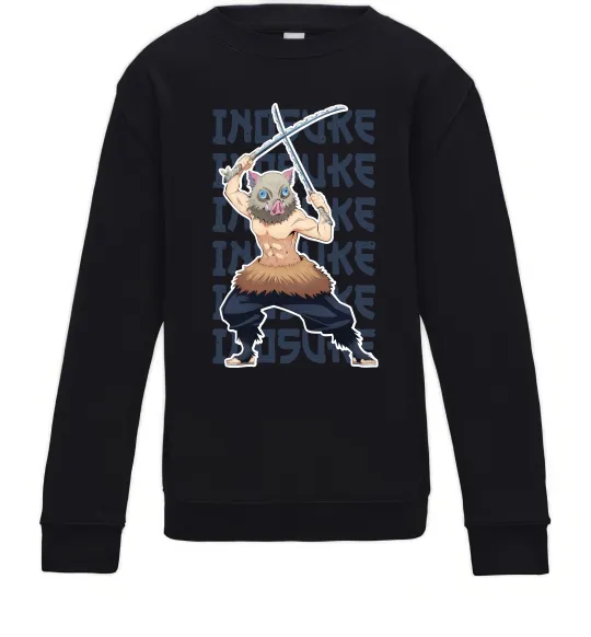 Детский Свитшот Demon Slayer Inosuke Черный фото