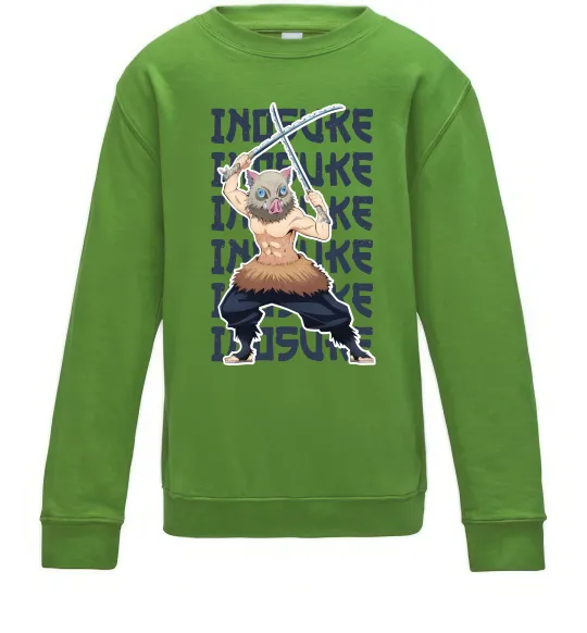 Детский Свитшот Demon Slayer Inosuke Лаймовый фото