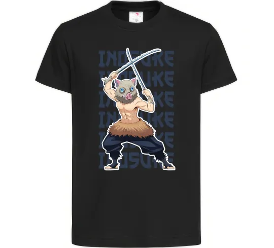 Детская футболка Demon Slayer Inosuke Черный фото