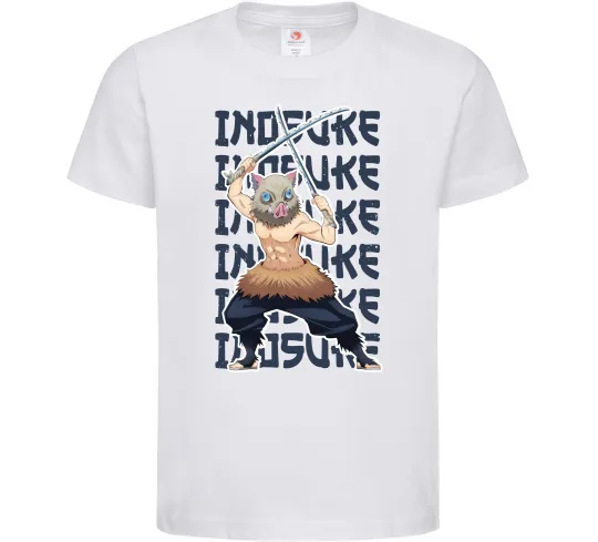 Детская футболка Demon Slayer Inosuke Белый фото