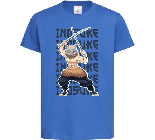 Детская футболка Demon Slayer Inosuke Ярко-синий фото