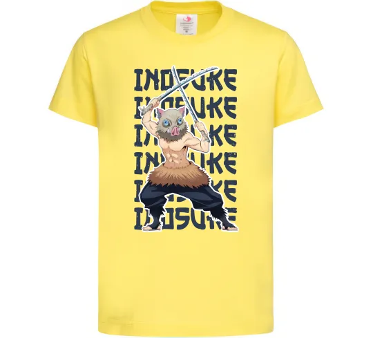 Детская футболка Demon Slayer Inosuke Лимонный фото