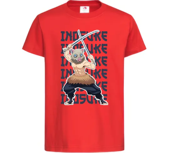 Детская футболка Demon Slayer Inosuke Красный фото