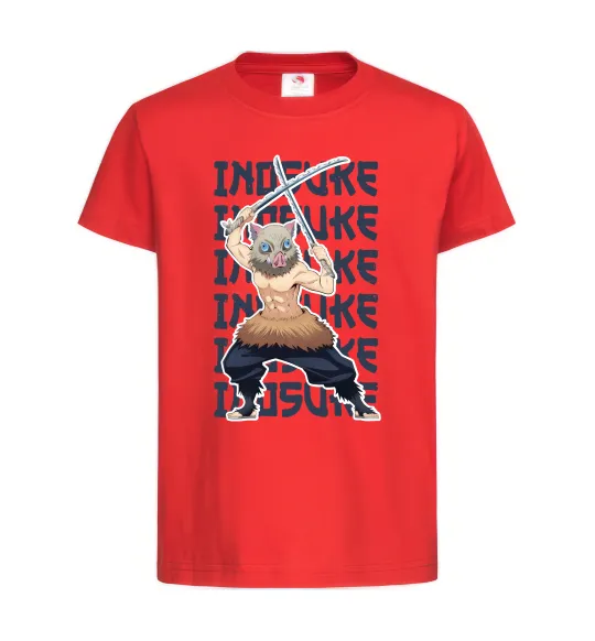 Детская футболка Demon Slayer Inosuke Красный фото