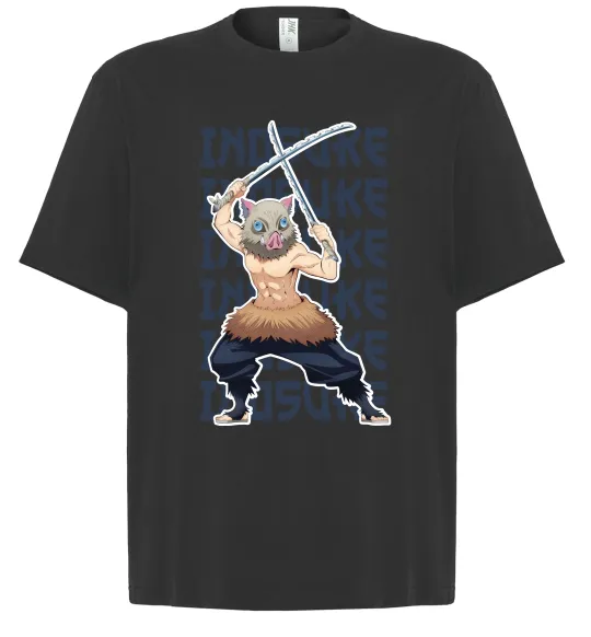 Футболка Оверсайз Demon Slayer Inosuke Чорний фото