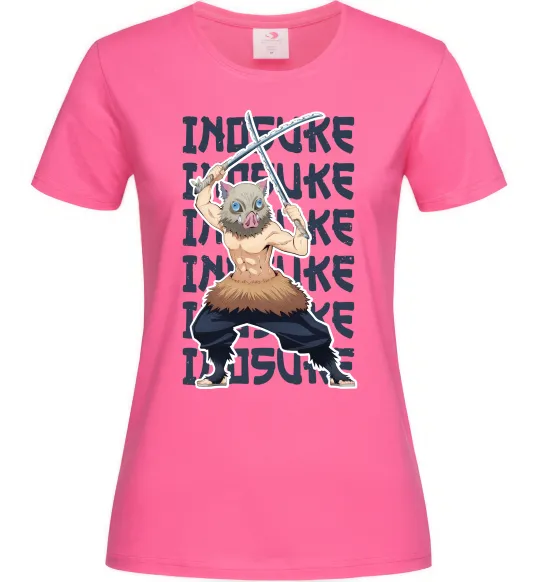 Женская футболка Demon Slayer Inosuke Ярко-розовый фото