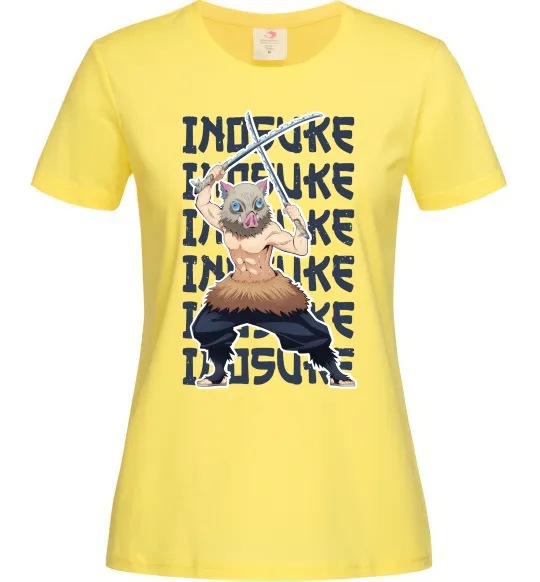 Женская футболка Demon Slayer Inosuke Лимонный фото