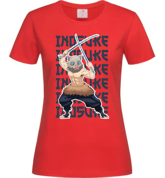 Женская футболка Demon Slayer Inosuke Красный фото