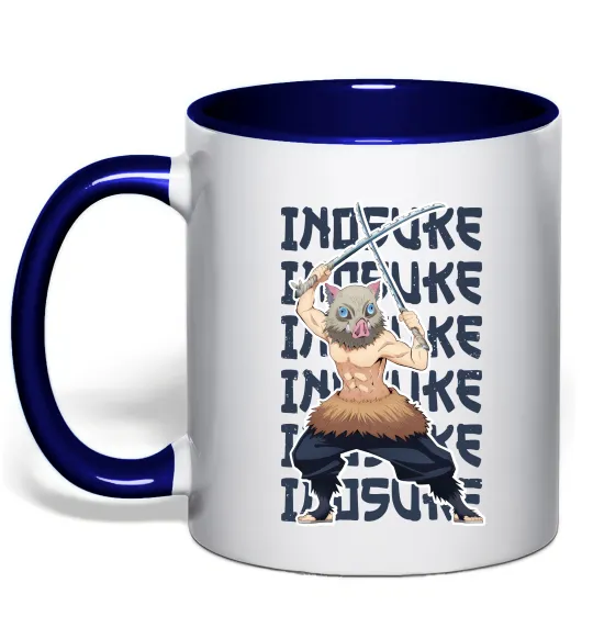 Чашка с цветной ручкой Demon Slayer Inosuke Глубокий темно-синий фото