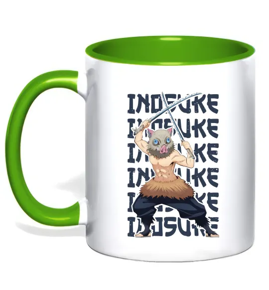 Чашка с цветной ручкой Demon Slayer Inosuke Зеленый фото