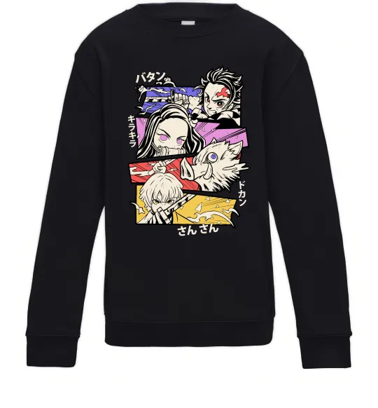 Детский Свитшот Demon Slayer Manga Черный фото