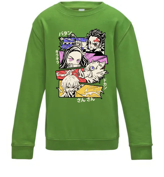 Детский Свитшот Demon Slayer Manga Лаймовый фото