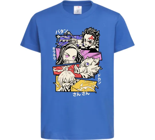 Дитяча футболка Demon Slayer Manga Яскраво-синій фото
