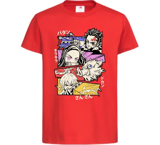 Дитяча футболка Demon Slayer Manga Червоний фото