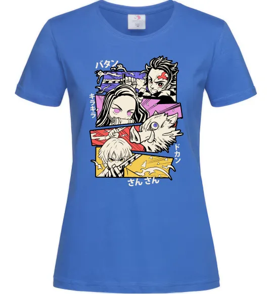 Женская футболка Demon Slayer Manga Ярко-синий фото