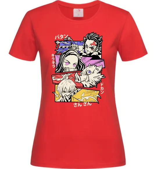Женская футболка Demon Slayer Manga Красный фото