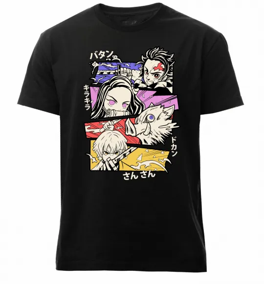 Чоловіча преміум футболка Demon Slayer Manga Чорний фото