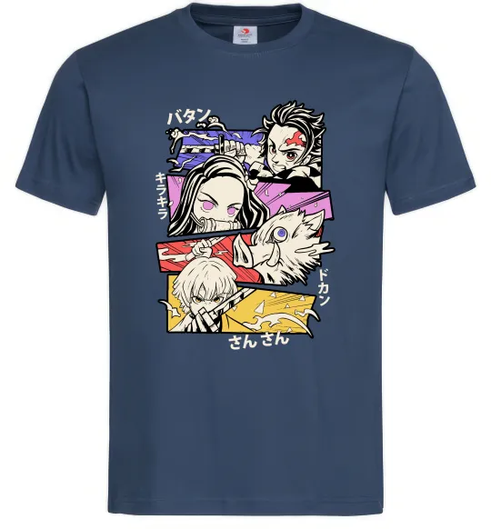 Чоловіча футболка Demon Slayer Manga Темно-синій фото