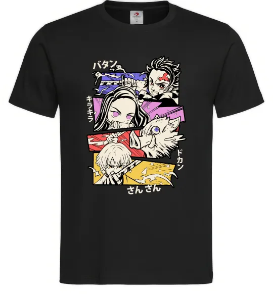 Чоловіча футболка Demon Slayer Manga Чорний фото