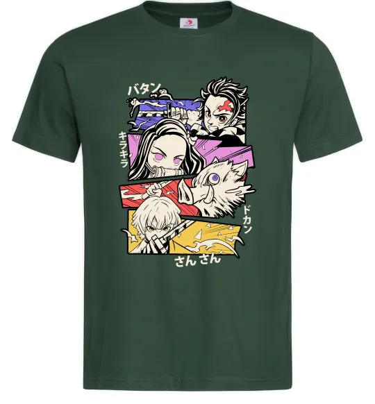 Чоловіча футболка Demon Slayer Manga Темно-зелений фото