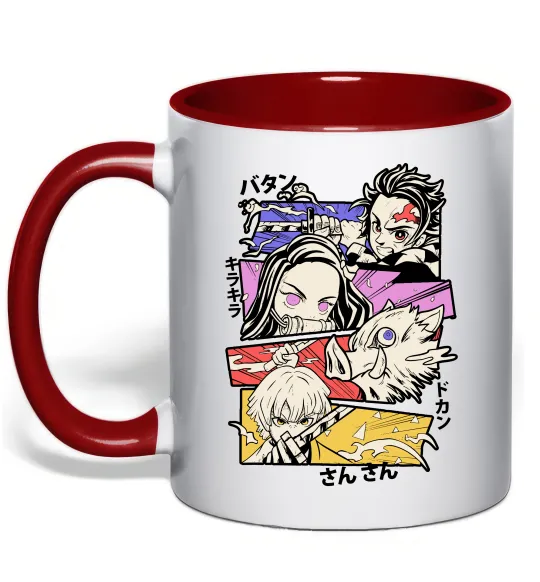 Чашка с цветной ручкой Demon Slayer Manga Красный фото