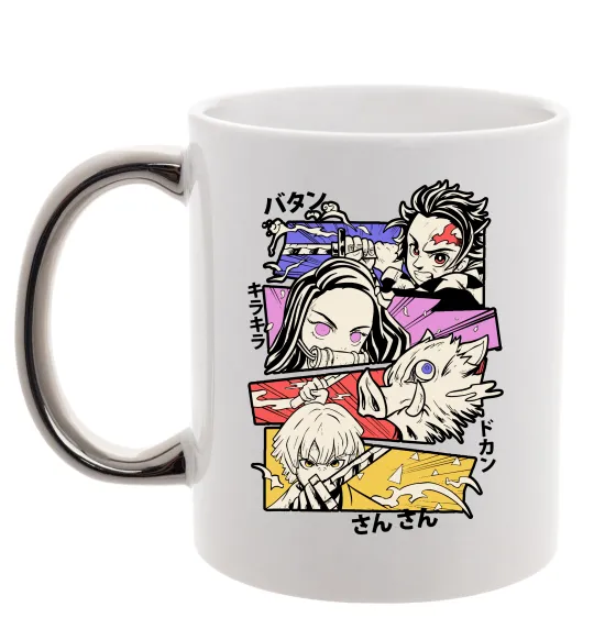 Чашка с цветной ручкой Demon Slayer Manga Серебро фото