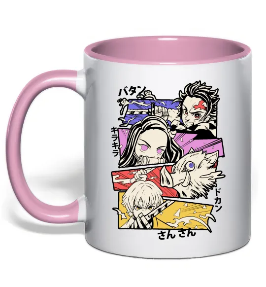 Чашка с цветной ручкой Demon Slayer Manga Нежно розовый фото