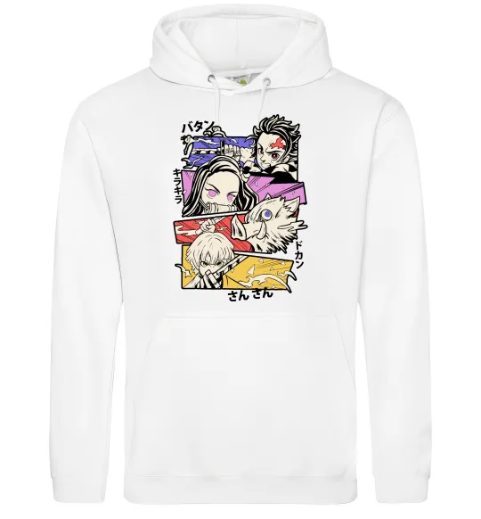 Мужская толстовка (худи) Demon Slayer Manga Белый фото