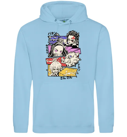 Мужская толстовка (худи) Demon Slayer Manga Голубой фото