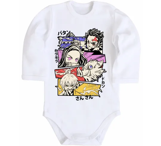 Детский боди Demon Slayer Manga Белый фото