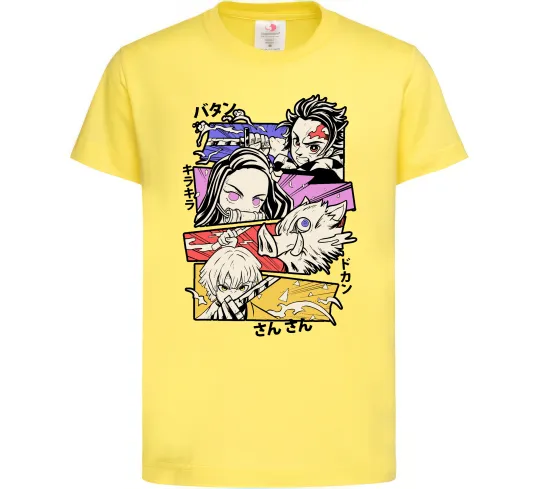 Дитяча футболка Demon Slayer Manga Лимонний фото
