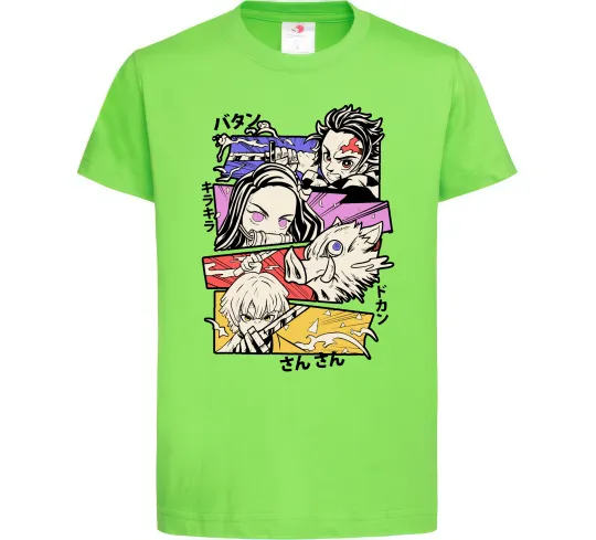 Дитяча футболка Demon Slayer Manga Лаймовий фото